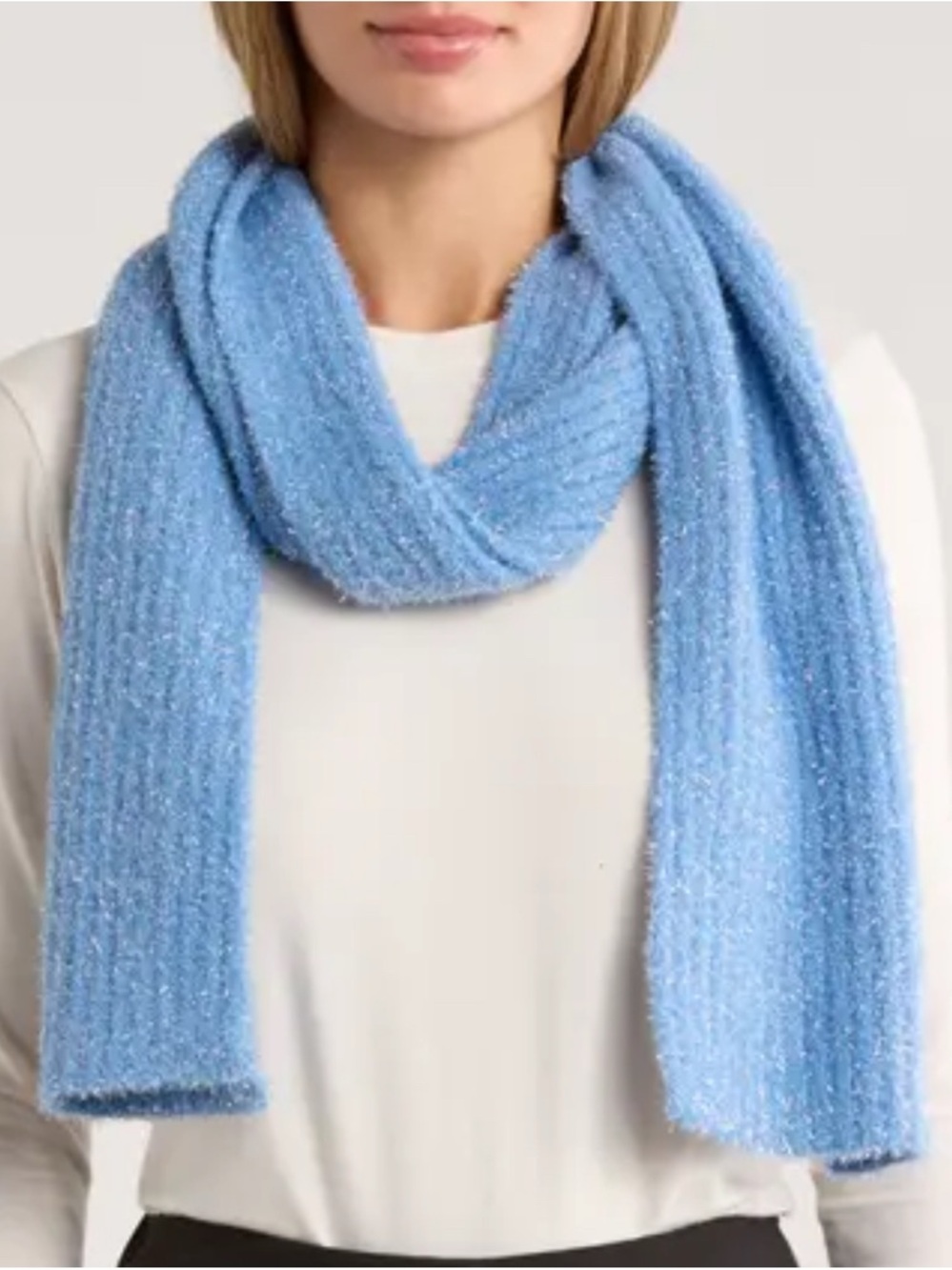 Kate Spade Periwinkle Blue Tinsel Knit Scarf